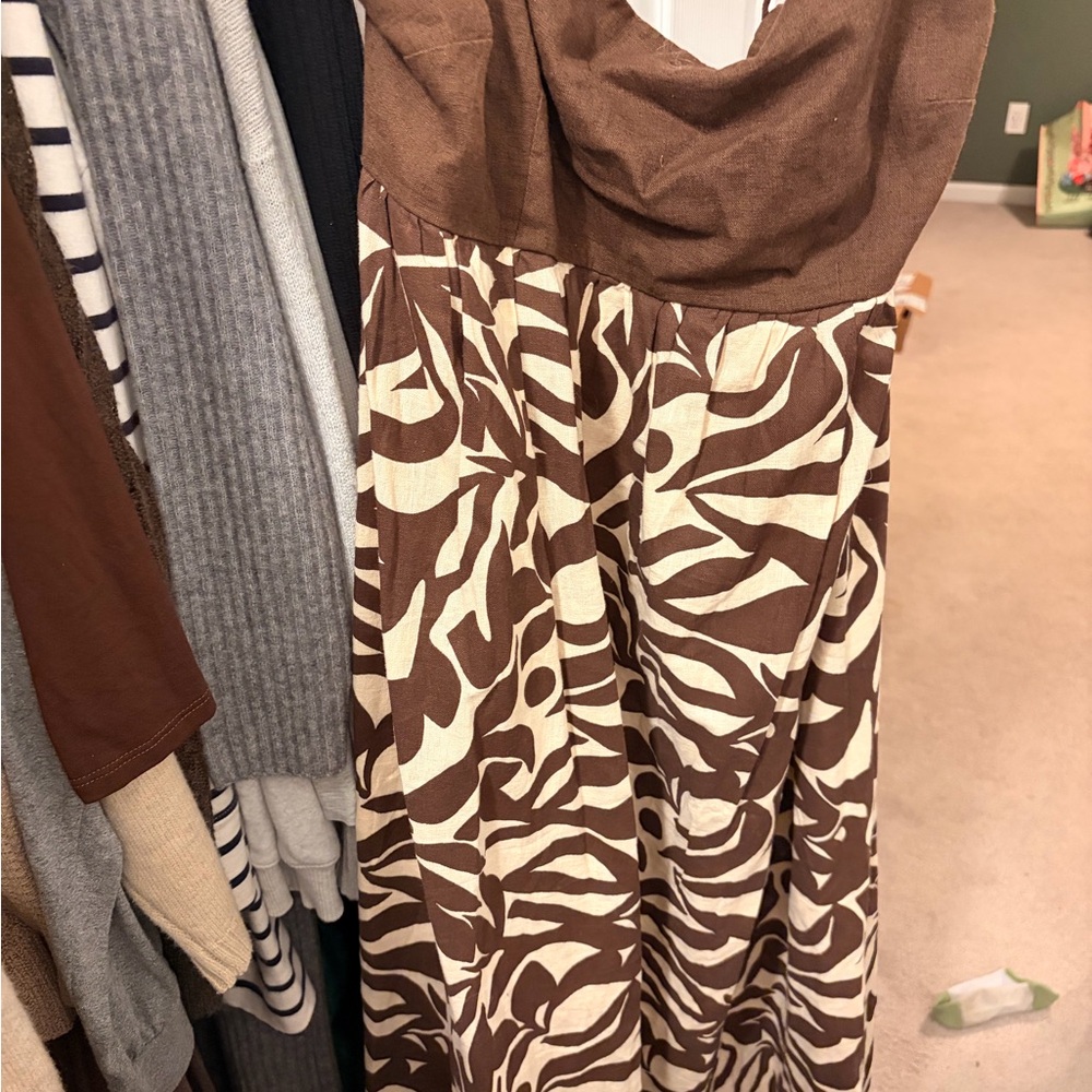Abercrombie & Fitch Strappy Brown and Cream Dress